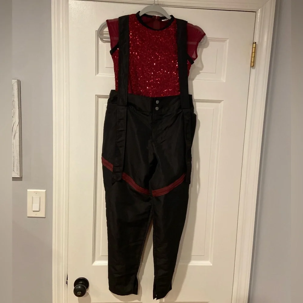 Weissman Black Cherry Style 12400 Dance Costume Child Large – Leotard & Pants